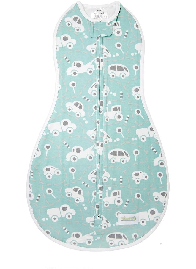 Woombie Original Baby Swaddling Blanket, Buzzy Cars, 6.4-8.6kg