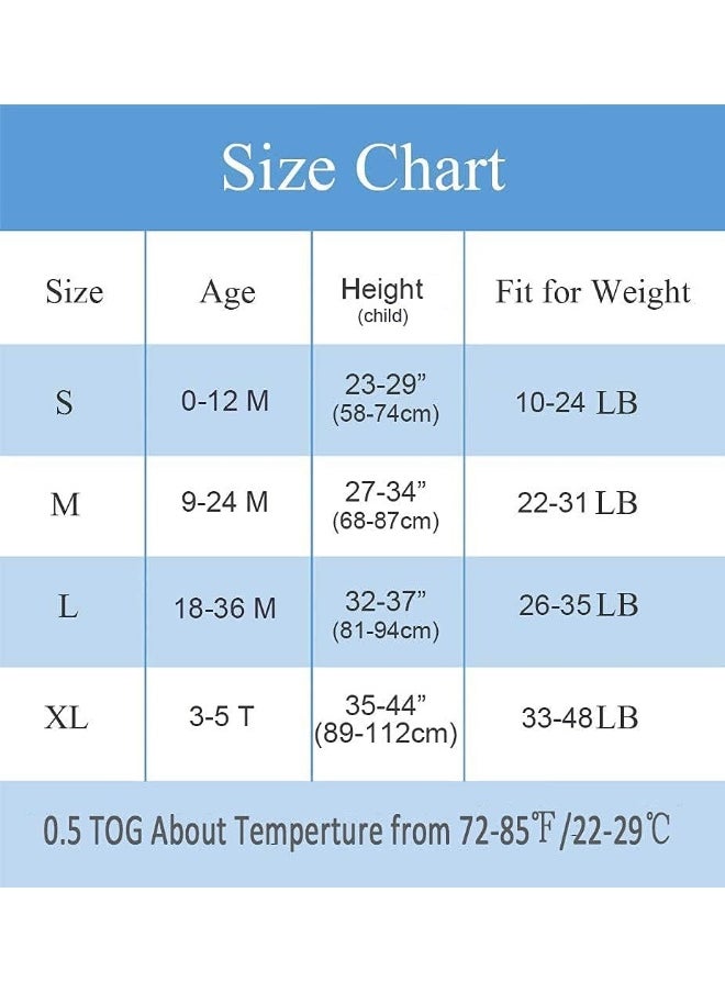 Toddler Sleeping Sack Muslin Cotton ( 3-5 Years) Lightweight 0.5 Tog Baby Sleeping Bag Infant Wearable Blanket XL (2-4 T) Summer Thin Sleeveless Kids Sleeper Large soft Breathable Sleep Suit Bag