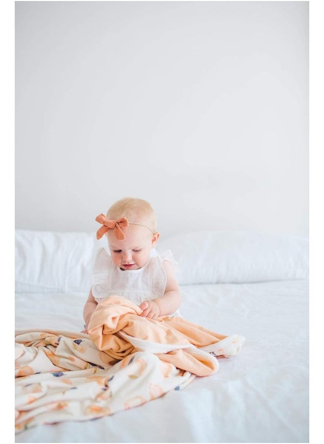 Copper Pearl Large Premium Knit Baby 3 Layer Stretchy Quilt Blanket for Girls