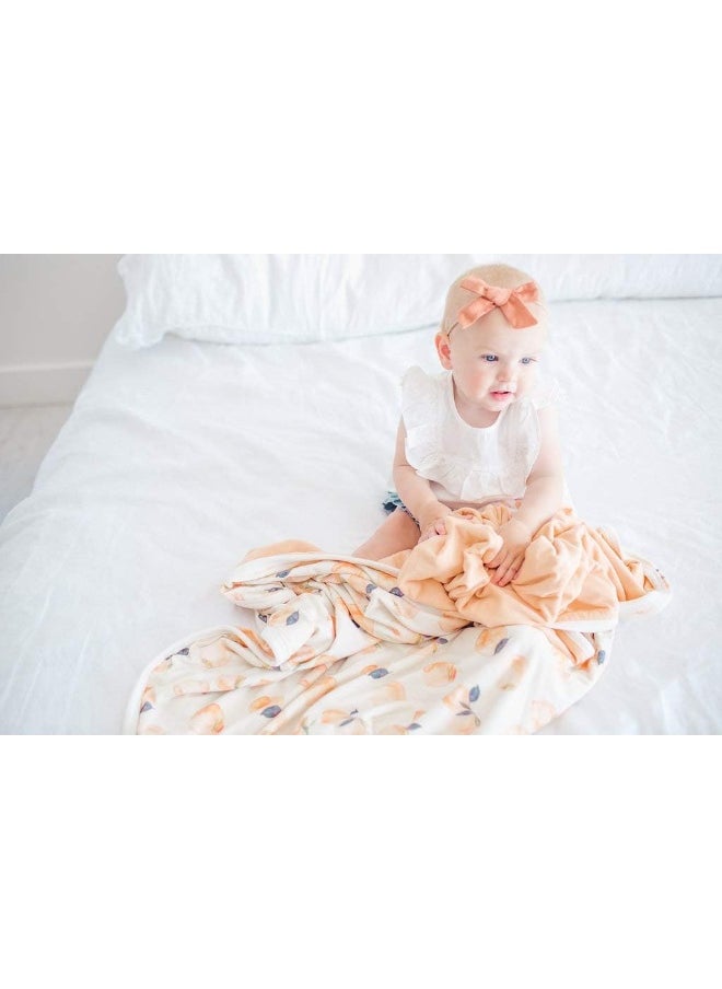 Copper Pearl Large Premium Knit Baby 3 Layer Stretchy Quilt Blanket for Girls