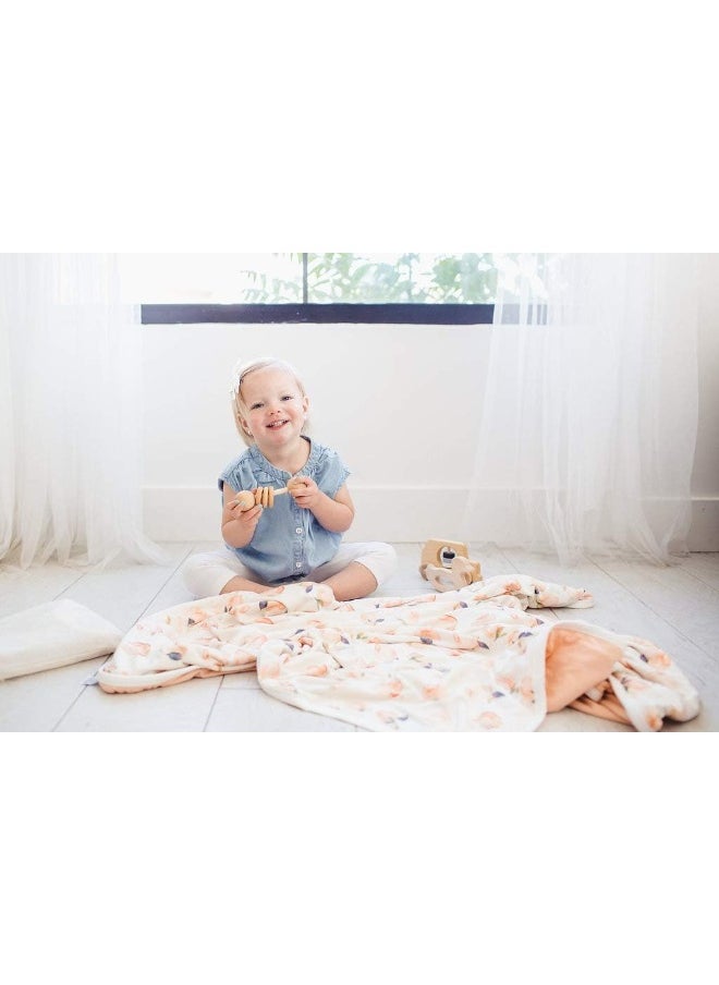 Copper Pearl Large Premium Knit Baby 3 Layer Stretchy Quilt Blanket for Girls