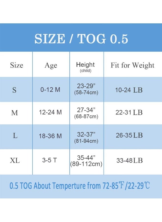 BLOOMSTAR Baby Sleeping Sack Muslin 0.5 tog Cotton 3-12 Months Summer Lightweight Toddler Wearable Blanket Sleeping Bag Thin Breathable Soft Infant Sleeper Sack 6-12M