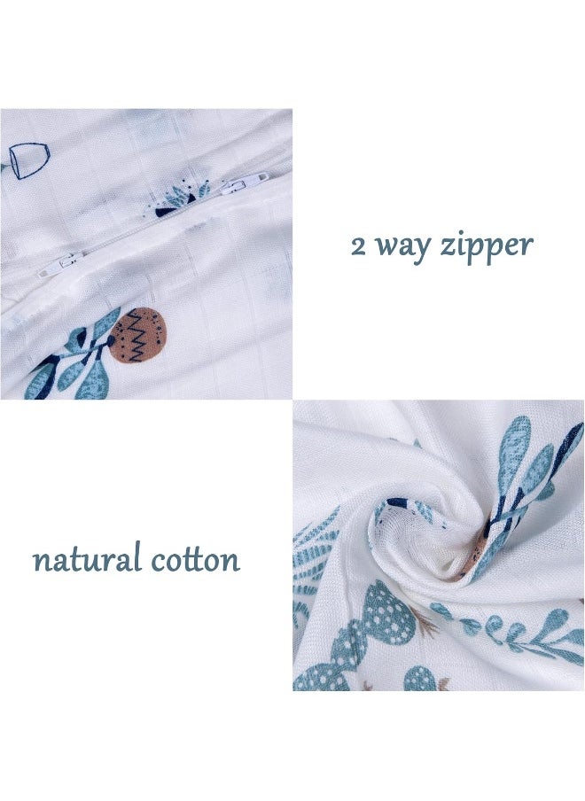 BLOOMSTAR Baby Sleeping Sack Muslin 0.5 tog Cotton 3-12 Months Summer Lightweight Toddler Wearable Blanket Sleeping Bag Thin Breathable Soft Infant Sleeper Sack 6-12M