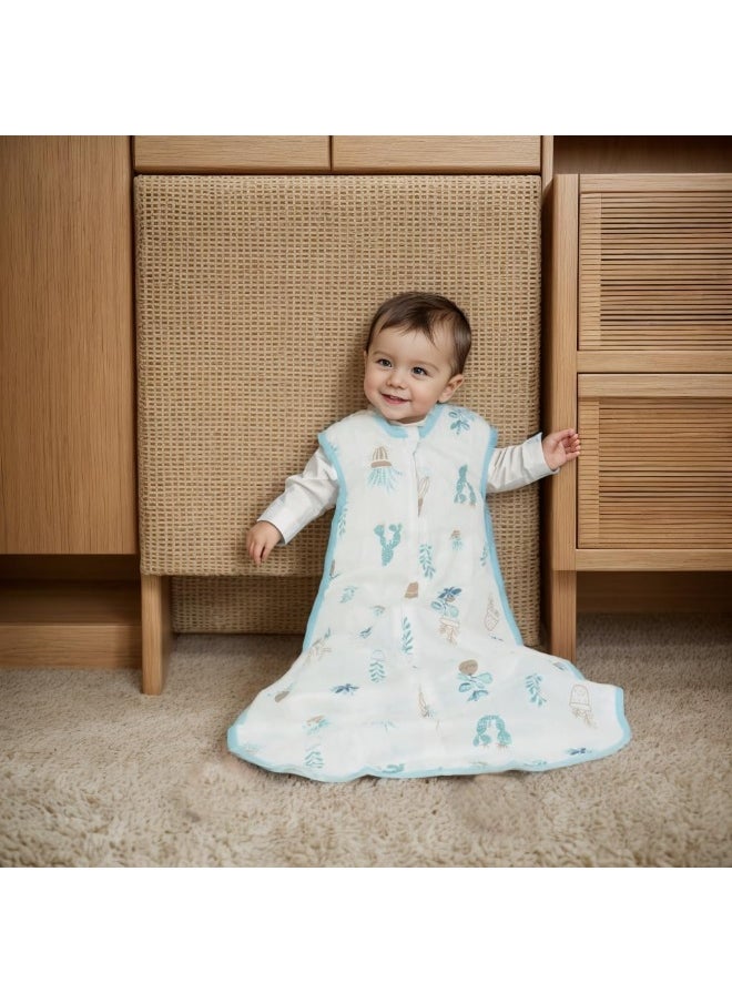 BLOOMSTAR Baby Sleeping Sack Muslin 0.5 tog Cotton 3-12 Months Summer Lightweight Toddler Wearable Blanket Sleeping Bag Thin Breathable Soft Infant Sleeper Sack 6-12M