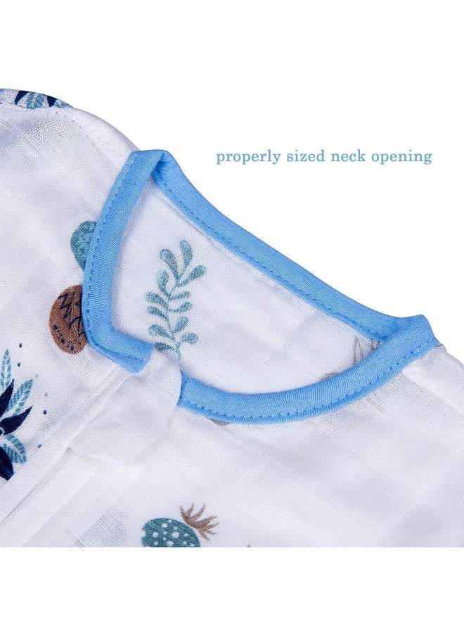BLOOMSTAR Baby Sleeping Sack Muslin 0.5 tog Cotton 3-12 Months Summer Lightweight Toddler Wearable Blanket Sleeping Bag Thin Breathable Soft Infant Sleeper Sack 6-12M