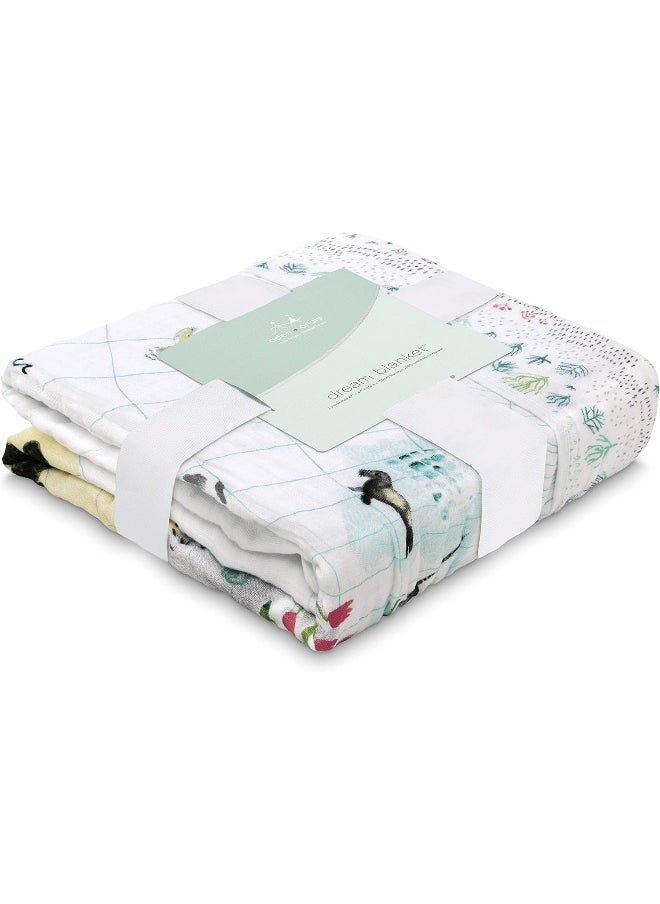 aden + anais Blanket, Around Map, 0 To 36 Months, White/Multi-coloured, Piece of 1
