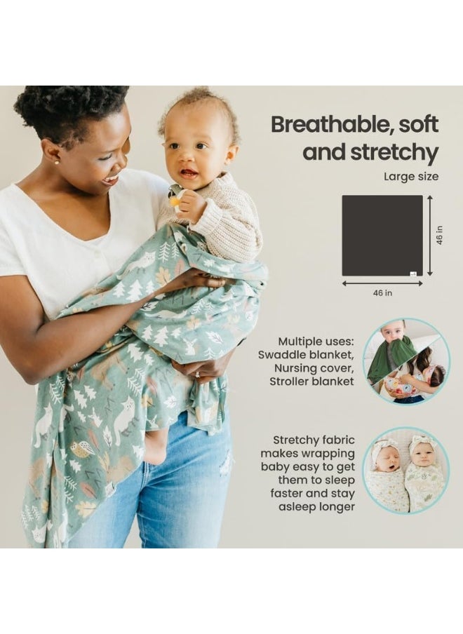 Copper Pearl Large Premium Knit Baby Swaddle Receiving Blanket Alder