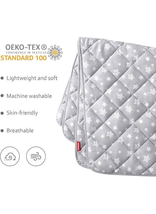Baby Blanket for Boys and Girls, Soft Cozy Blankets for Kids, Toddler Comforter Quilted with Grey Star Print, Ultra Soft and Comfortable Baby Comforter Down Alternative Crib Comforter, 39x47 Inches