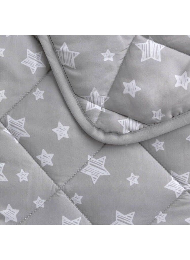 Baby Blanket for Boys and Girls, Soft Cozy Blankets for Kids, Toddler Comforter Quilted with Grey Star Print, Ultra Soft and Comfortable Baby Comforter Down Alternative Crib Comforter, 39x47 Inches