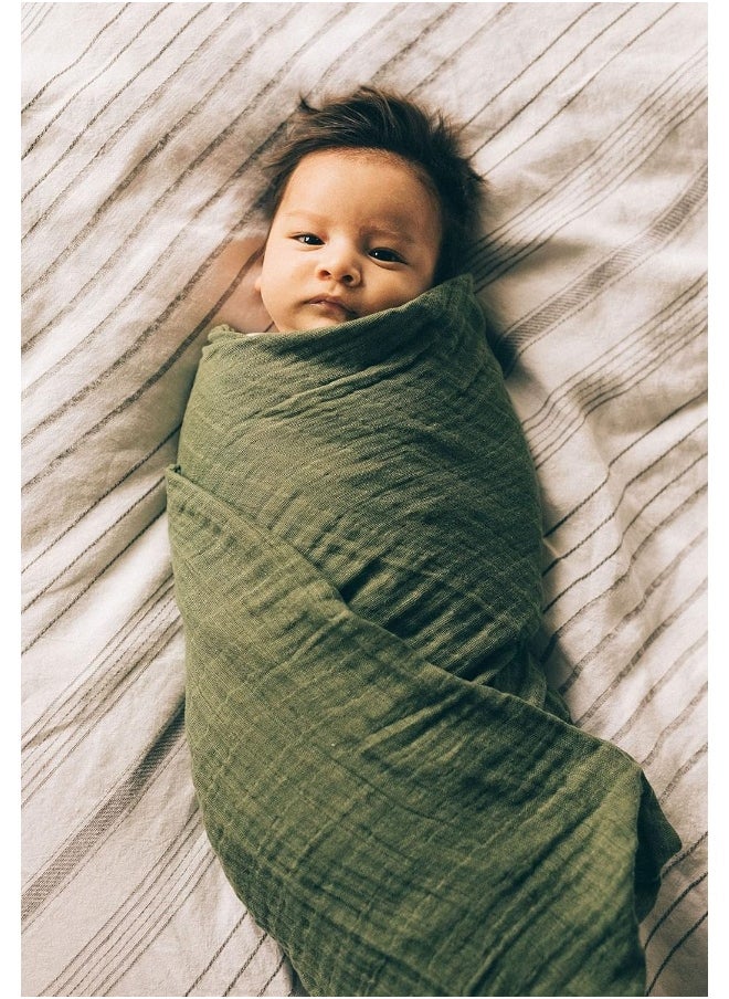 Little Unicorn Newborn Baby Cotton Muslin Single Swaddle - Soft And Breathable For Infant and Toddler Girls and Boys (Fern)