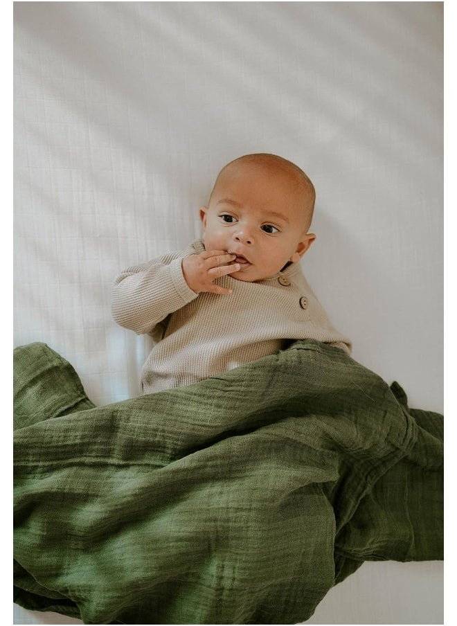 Little Unicorn Newborn Baby Cotton Muslin Single Swaddle - Soft And Breathable For Infant and Toddler Girls and Boys (Fern)