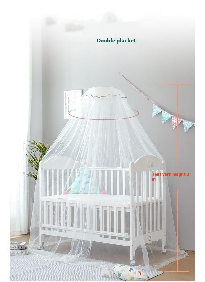 Mosquito Net With Stand White Suitable For Baby Crib Up To 160 * 80Cm（Green lace style）