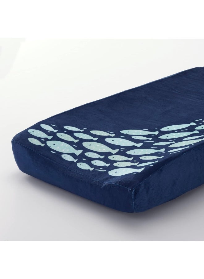 Lambs & Ivy Oceania Diaper Changing Pad Cover - Blue Fish