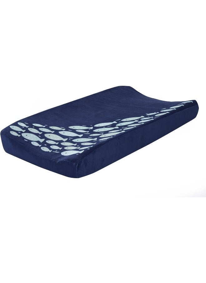 Lambs & Ivy Oceania Diaper Changing Pad Cover - Blue Fish