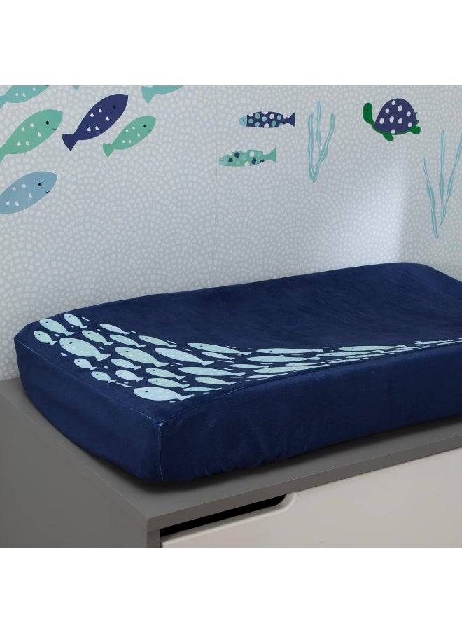 Lambs & Ivy Oceania Diaper Changing Pad Cover - Blue Fish