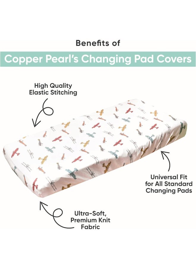 Copper Pearl Premium Knit Diaper Changing Pad Cover 'Bloom'