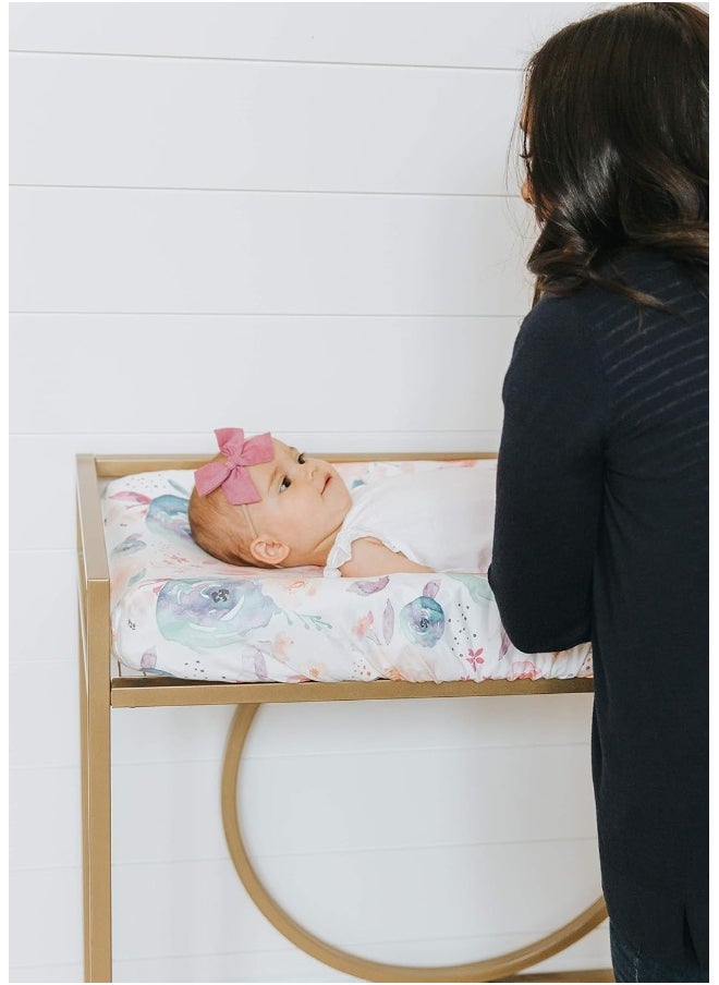 Copper Pearl Premium Knit Diaper Changing Pad Cover 'Bloom'