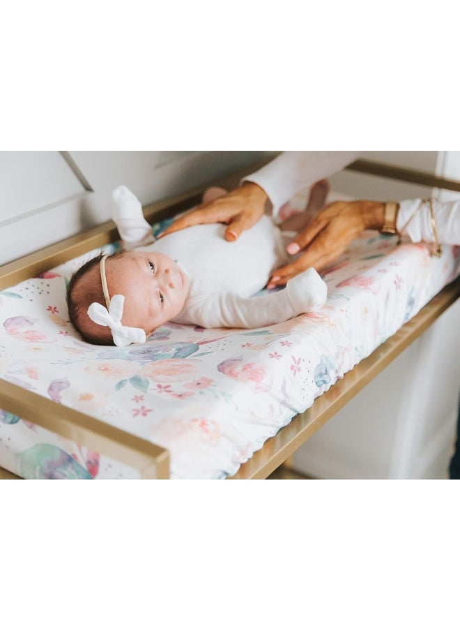 Copper Pearl Premium Knit Diaper Changing Pad Cover 'Bloom'