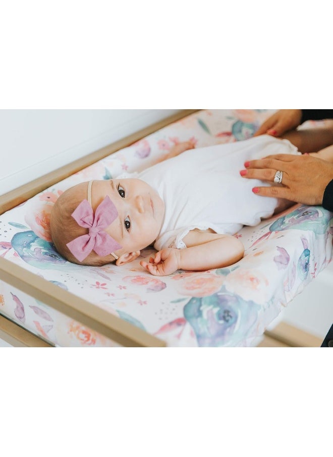 Copper Pearl Premium Knit Diaper Changing Pad Cover 'Bloom'