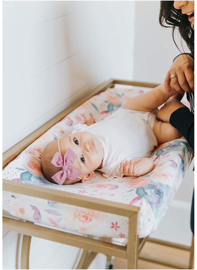Copper Pearl Premium Knit Diaper Changing Pad Cover 'Bloom'