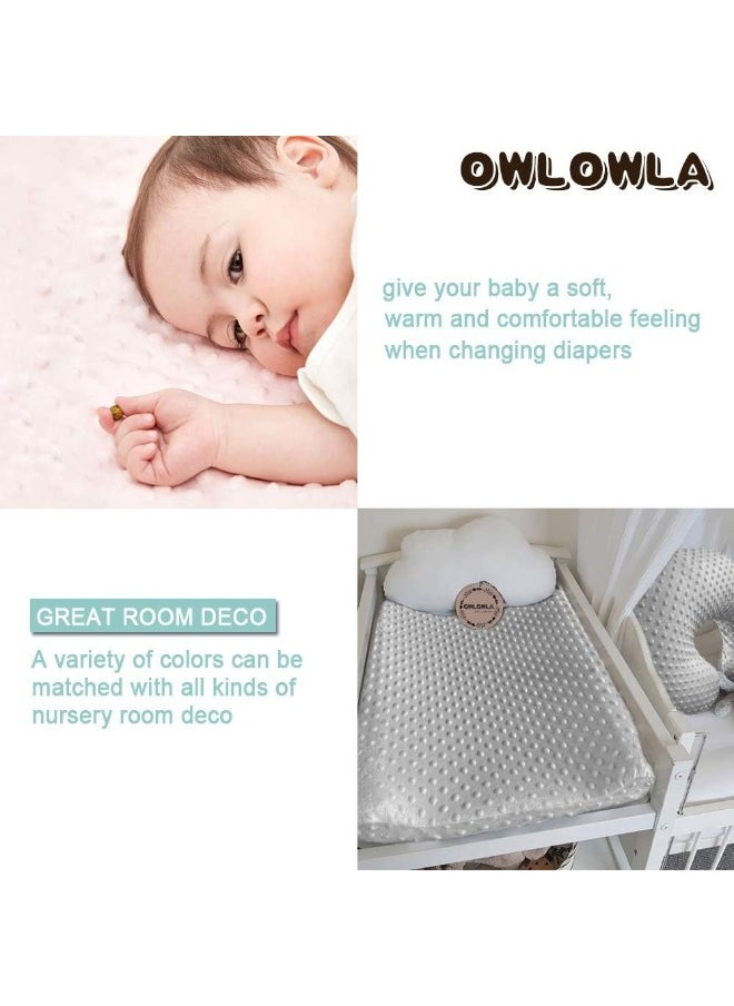 Owlowla Changing Pad Cover, Soft Minky Dots Changing Table Sheets for Baby Boy and Girl