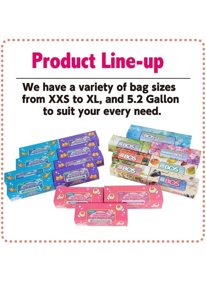Amazing Odor Sealing Baby Diaper Disposal Bags - Durable and Unscented [Size: XS, Color: Pink] (200 count, Pack of 1)
