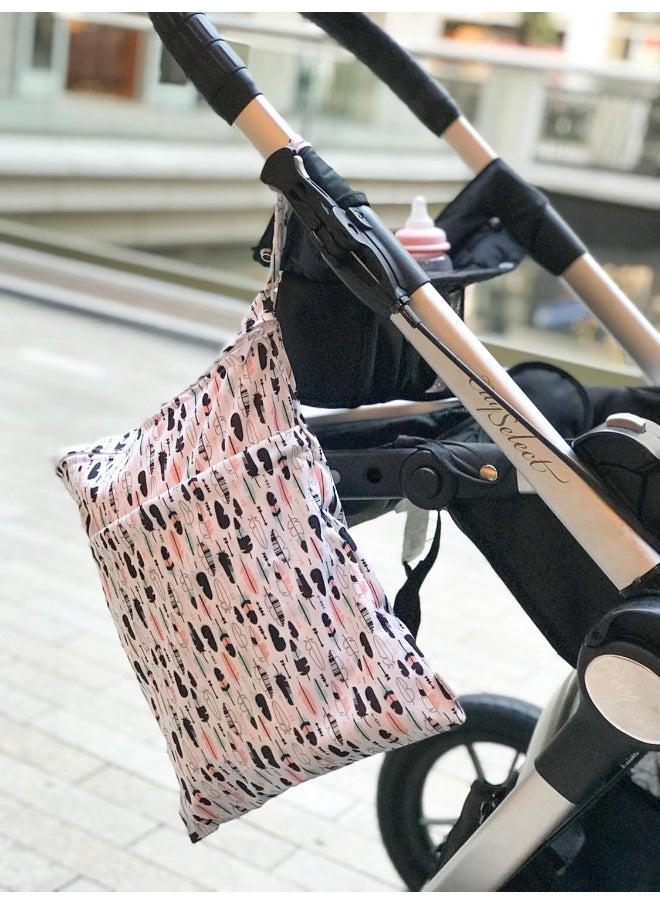 ALVABABY 3pcs Baby Cloth Diaper Wet/Dry Bags|Waterproof Reusable with Two Zippered Pockets|Travel, Beach, Pool, Daycare, Soiled Baby Items,Yoga?Gym Bag for Swimsuits or Wet Clothes 3L-H1