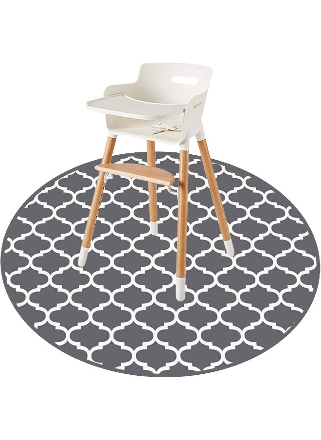 CLCROBD Round Splat Mat for Under High Chair/Arts/Crafts by, 53 Baby Anti-Slip Food Splash and Spill Mat for Eating Mess, Waterproof Floor Protector and Table Cloth (Round Lattice)