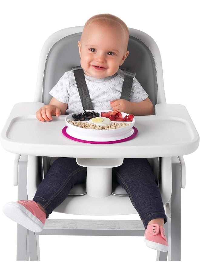 OXO TOT STICK & STAY SUCTION DIVIDED PLATE - PINK