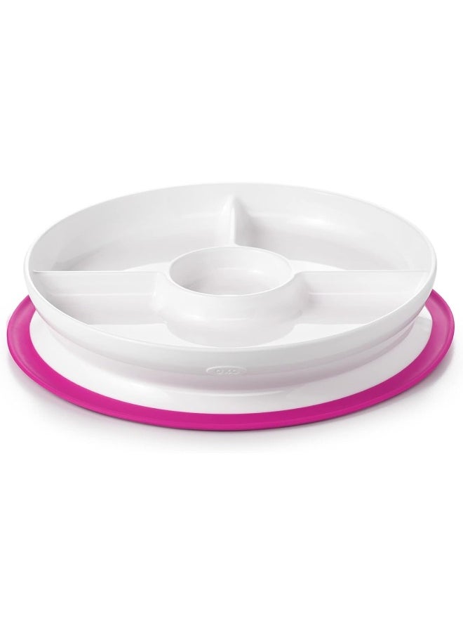 OXO TOT STICK & STAY SUCTION DIVIDED PLATE - PINK