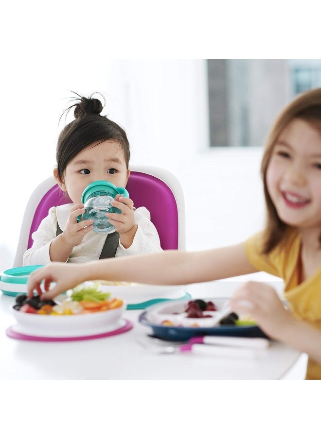 OXO TOT STICK & STAY SUCTION DIVIDED PLATE - PINK