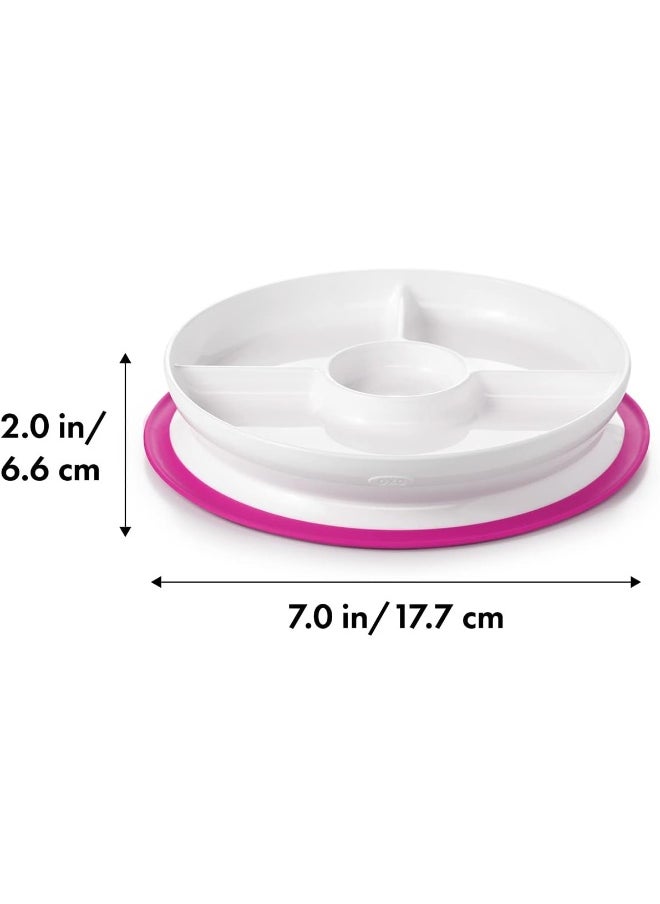 OXO TOT STICK & STAY SUCTION DIVIDED PLATE - PINK