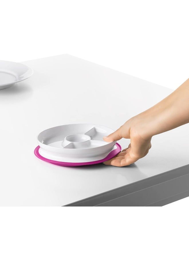 OXO TOT STICK & STAY SUCTION DIVIDED PLATE - PINK