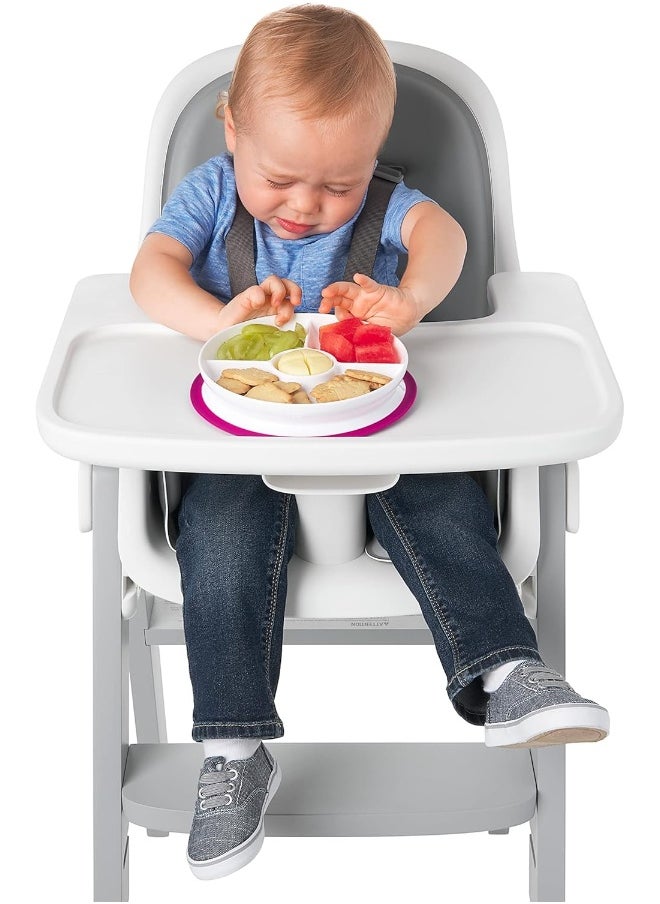 OXO TOT STICK & STAY SUCTION DIVIDED PLATE - PINK
