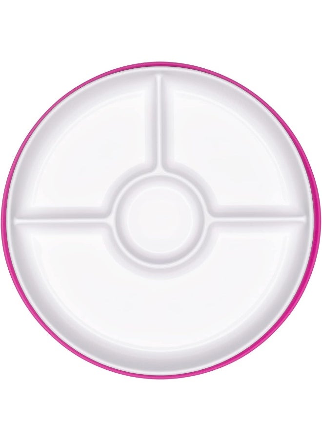OXO TOT STICK & STAY SUCTION DIVIDED PLATE - PINK