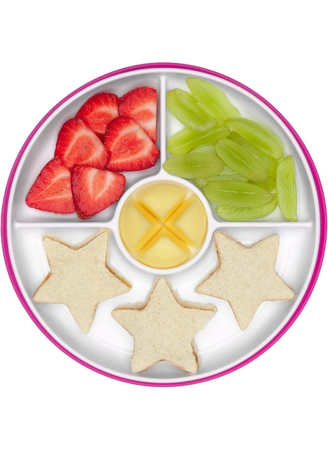 OXO TOT STICK & STAY SUCTION DIVIDED PLATE - PINK