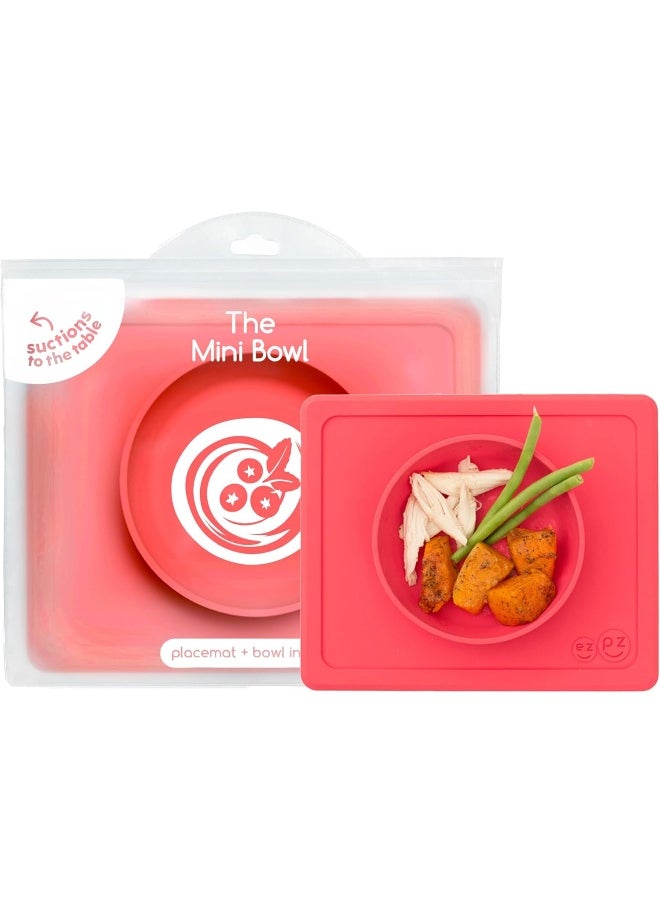 ezpz (Coral) - Mini Bowl - One-Piece Silicone placemat + Bowl