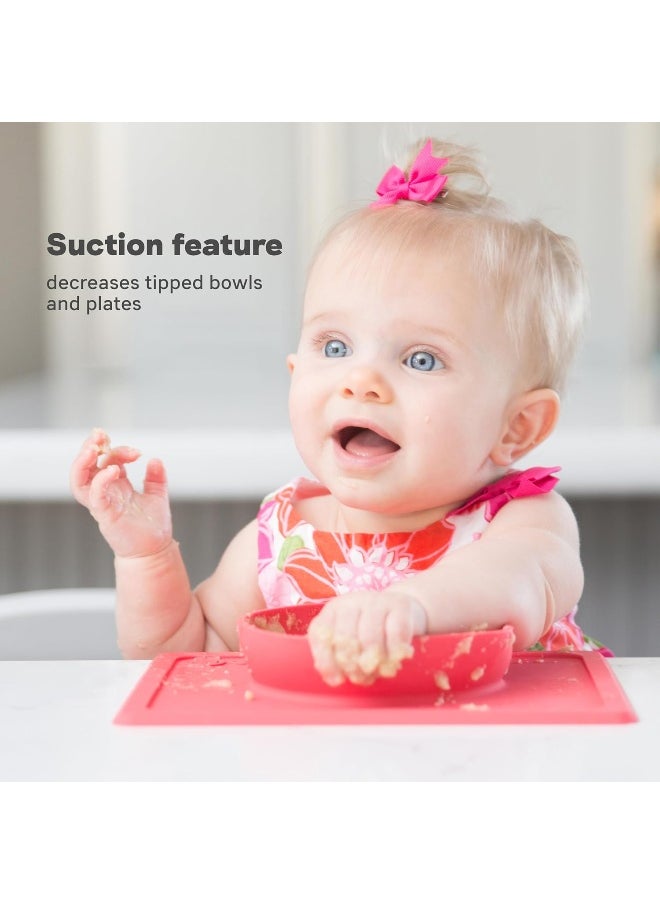 ezpz (Coral) - Mini Bowl - One-Piece Silicone placemat + Bowl