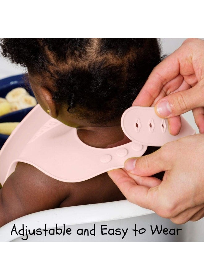 EVLA'S Baby Feeding Set, Baby Led Weaning Supplies, Adjustable Silicone Bibs, Divided Plate, Suction Bowl with Lid, Soft Spoons for Babies or Toddlers, Baby Registry must have!