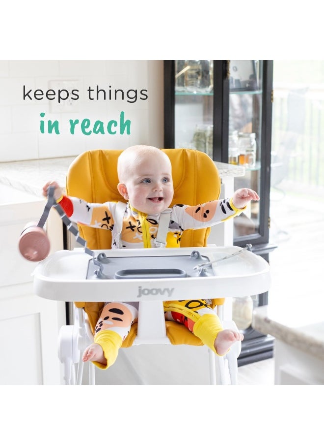 BUSY BABY (4 Tethers, Blue) - Mat Silicone Suction Placemat for Babies & Toddlers
