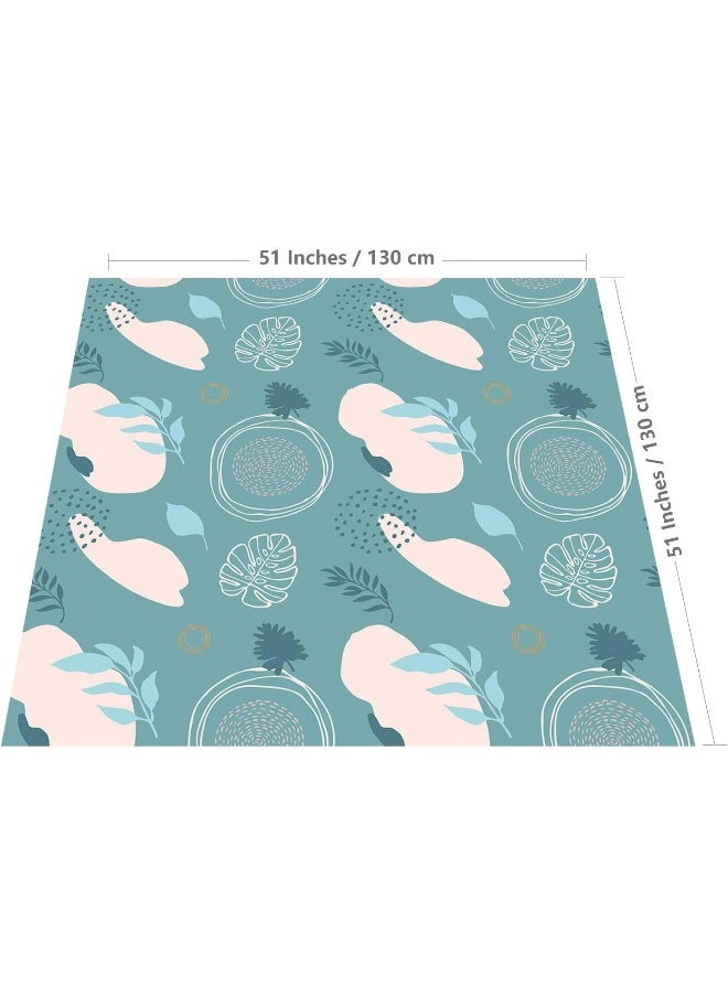 WOMUMON Splat Mat for Under High Chair/Arts/Crafts, Washable Spill Mat Waterproof Anti-Slip Floor Protector Splash Mat, Messy Mat and Table Cloth