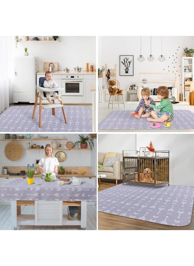WOMUMON Splat Mat for Under High Chair/Arts/Crafts, Washable Spill Mat Waterproof Anti-Slip Floor Protector Splash Mat, Messy Mat and Table Cloth