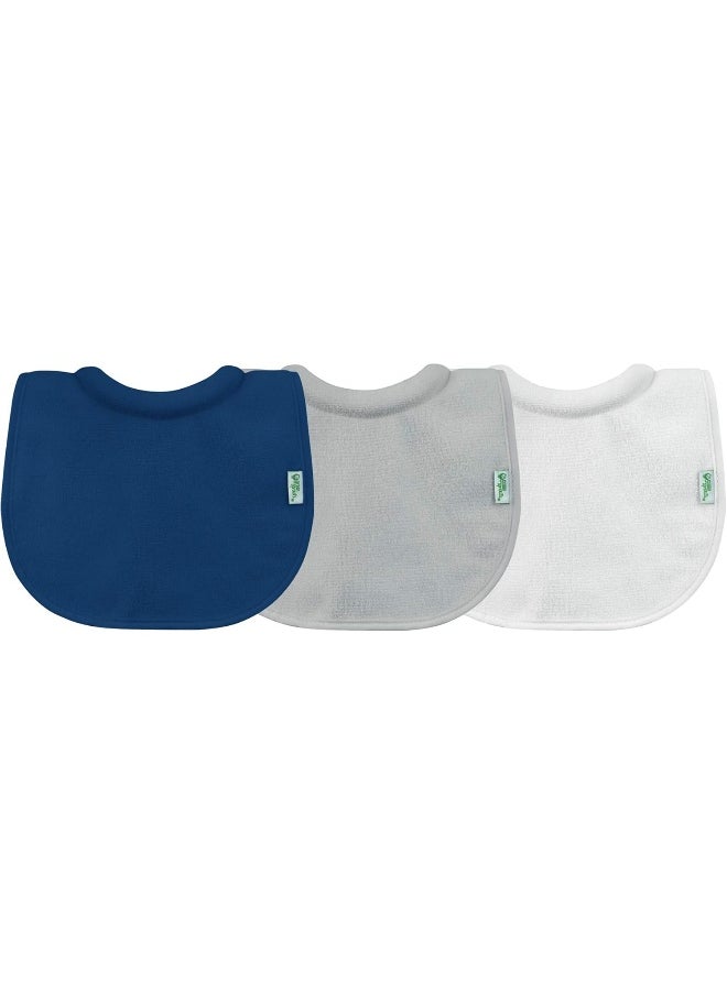 Stay-dry Milk Catcher Bibs (3 Pack) | Collar absorbs milk to prevent rashes | Waterproof inner layer, Absorbent terry cotton, Machine washable