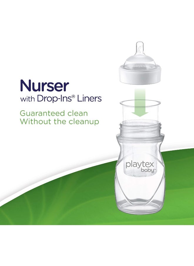 Playtex Baby Nurser Bottle Gift Set with Pre-Sterilized Disposable Drop-Ins Liners