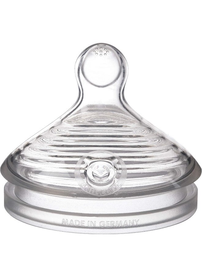 NUK Simply Natural Baby Bottle - Fast Flow, Silicone, Extra Soft, Anti-Colic Air System, BPA-Free, Pack of 2