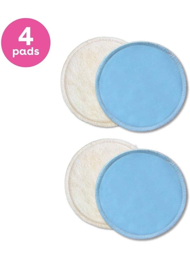 Bam Nursing Pads for Breastfeeding | 2 Overnight Pairs | Reusable & Washable Breast Pads | Ultra-Absorbent Overnight Nursing Pads | Super Soft Rayon Made From Bamboo | Milk Proof Liner, Natural
