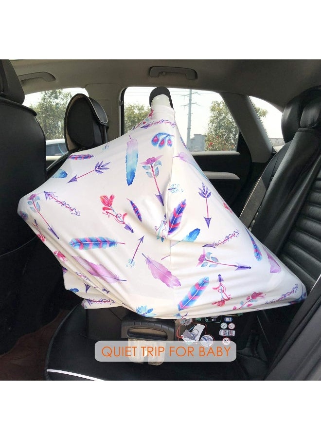 Hicoco Car Seat Covers for Babies - Carseat Canopy, Multi-use Breastfeeding Covers, Girls and Boys Baby Shower Gifts