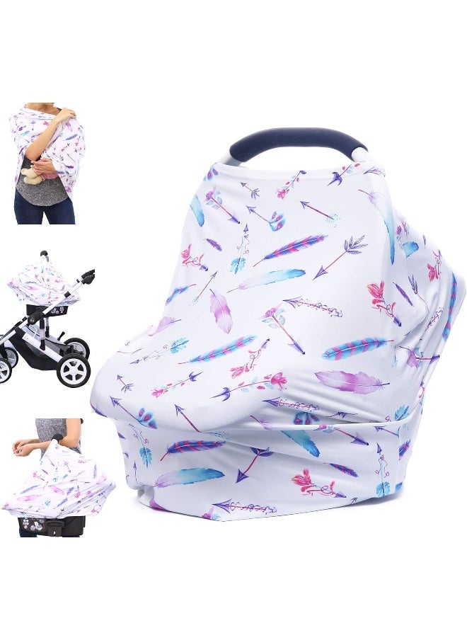 Hicoco Car Seat Covers for Babies - Carseat Canopy, Multi-use Breastfeeding Covers, Girls and Boys Baby Shower Gifts