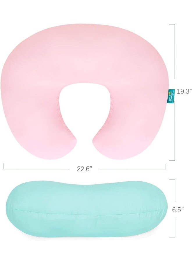 Biloban Nursing Pillow Cover 2 Pack Fit Boppy Nursing Pillow Breathable & Skin-Friendly Nursing Pillow Slipcovers for Breastfeeding Mom Comfortable & Machine Washable Nursing Pillow Covers