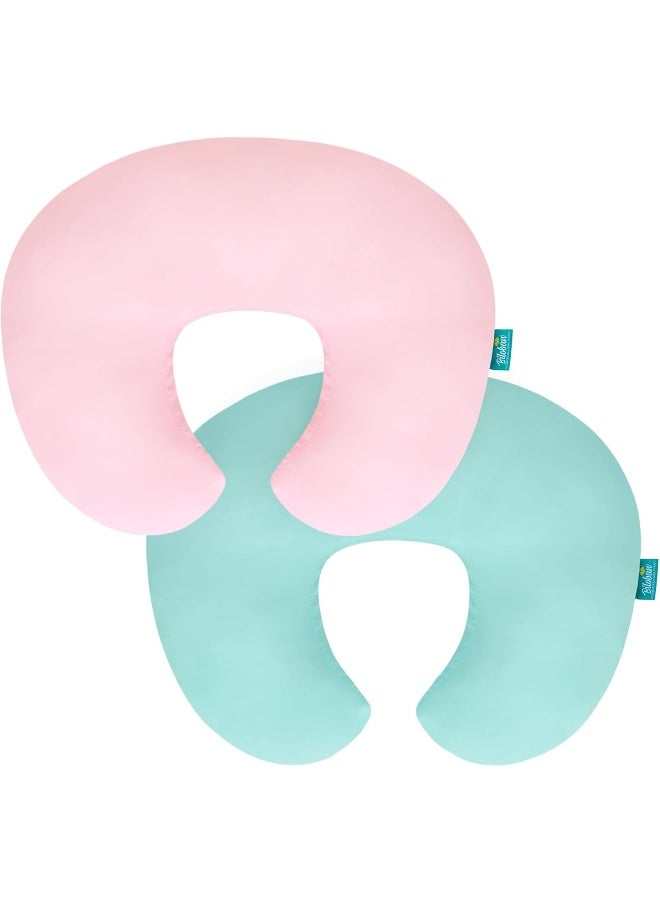 Biloban Nursing Pillow Cover 2 Pack Fit Boppy Nursing Pillow Breathable & Skin-Friendly Nursing Pillow Slipcovers for Breastfeeding Mom Comfortable & Machine Washable Nursing Pillow Covers